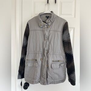 Gray Jacket with Gold Buttons